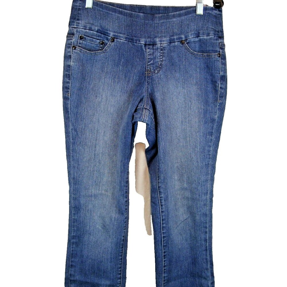 Womens JAG Jeans Elastic Waist Blue Low Rise Cotton Denim Jeans sz 4 (32+x30x7r)